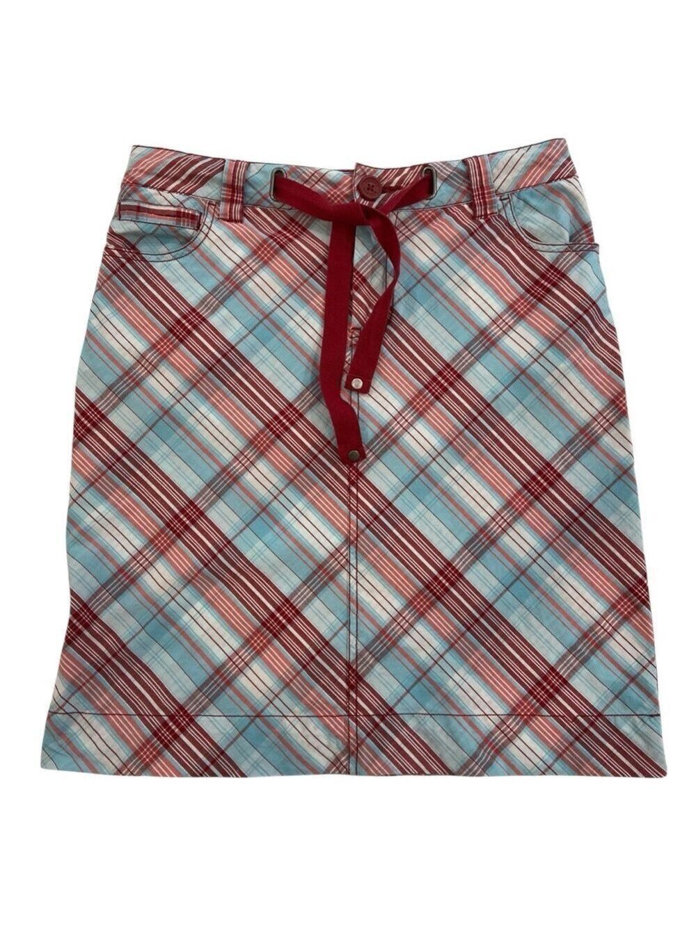 Tommy Hilfiger cotton tartan skirt lightweight stretchy cotton blue white red 0